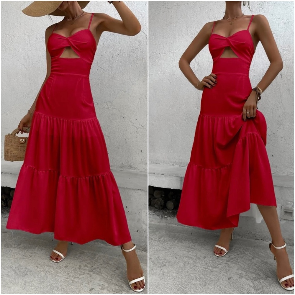 Boho Cut out Ruffle Maxi Dress - Picture 10 of 16